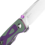 Kizer Vanguard Fighter Knife Green/Purple Ribbon (3.19" Satin) V3633C1